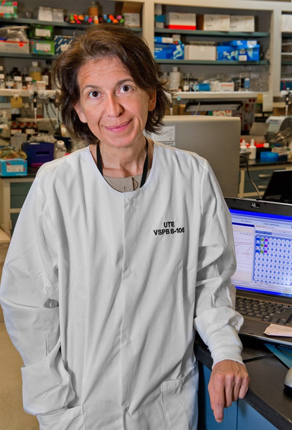 Ute, a CDC laboratory specialist, works on viruses like Ebola.