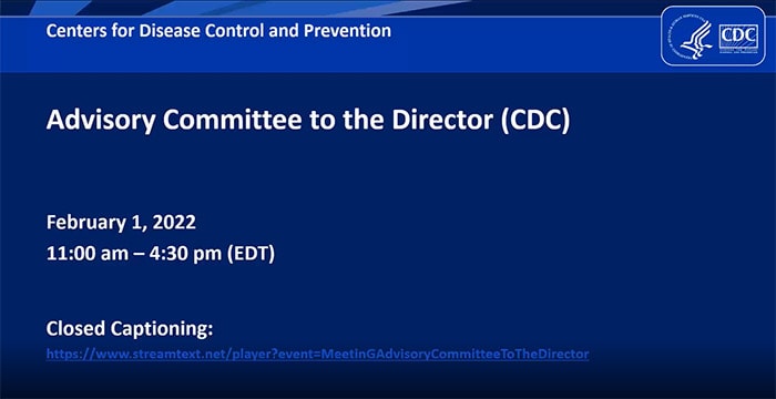 Advisory Committee to the Director of CDC meeting slide deck