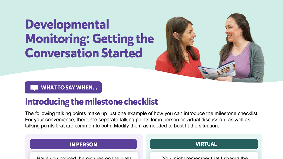 Developmental Monitoring: Getting the Conversation Started | Learn the ...