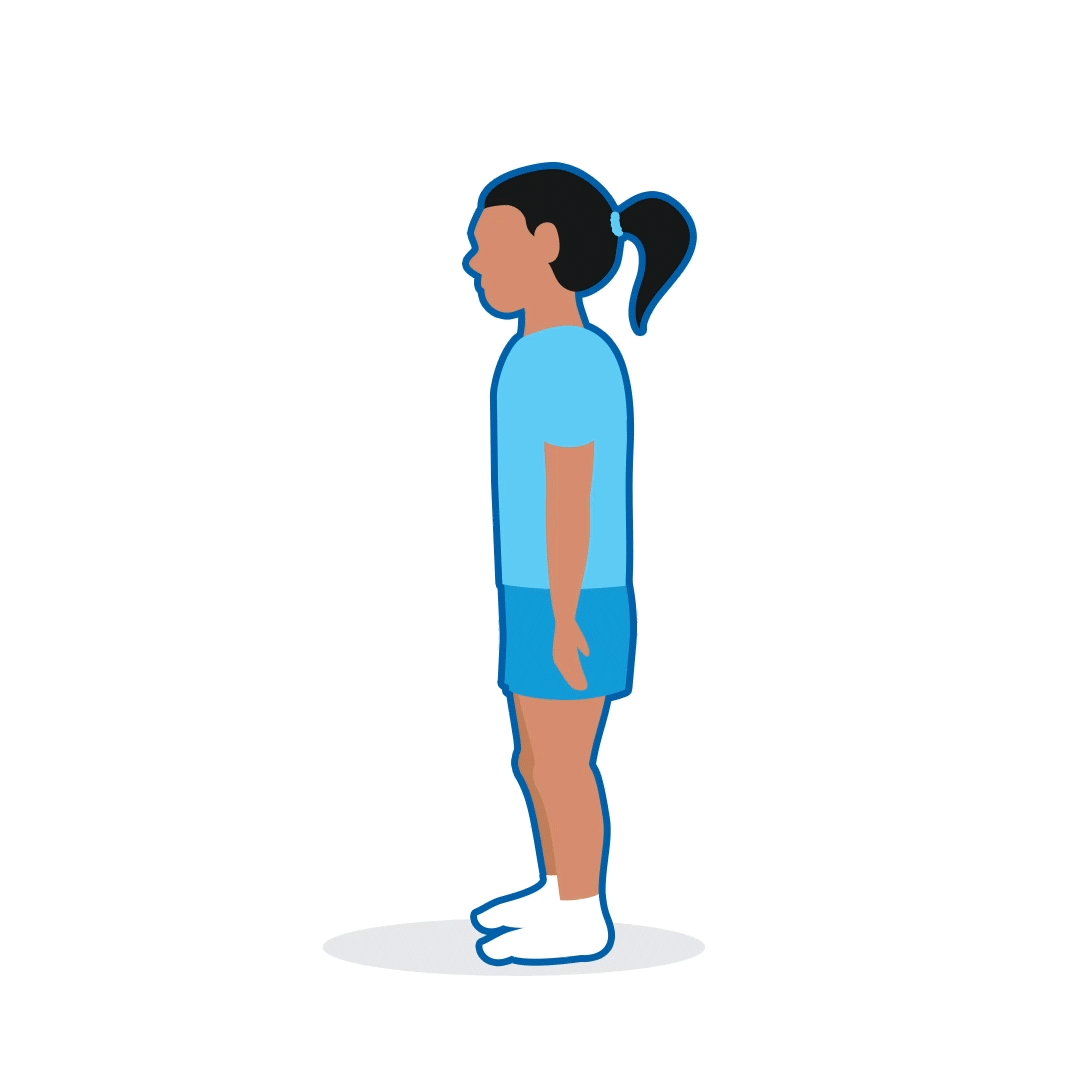 Animation of a child touching their toes