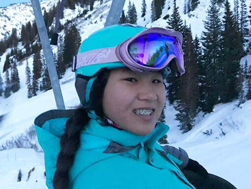 Emma on a ski trip.