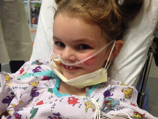 Lauren smiling at the hospital.