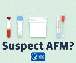 Suspect AFM? Illustration of specimen collection tools.