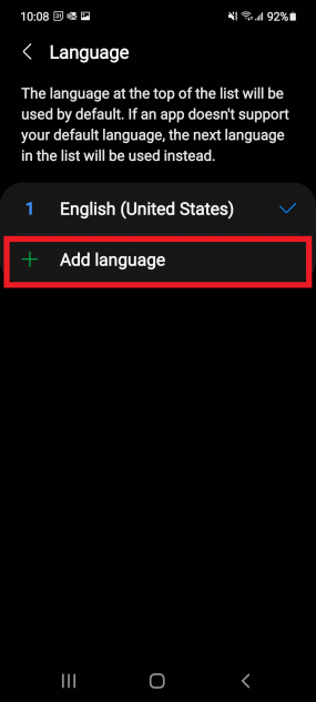 Step 4 - select add language