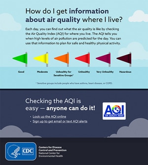 How do I get information about air quality where I live - infographic