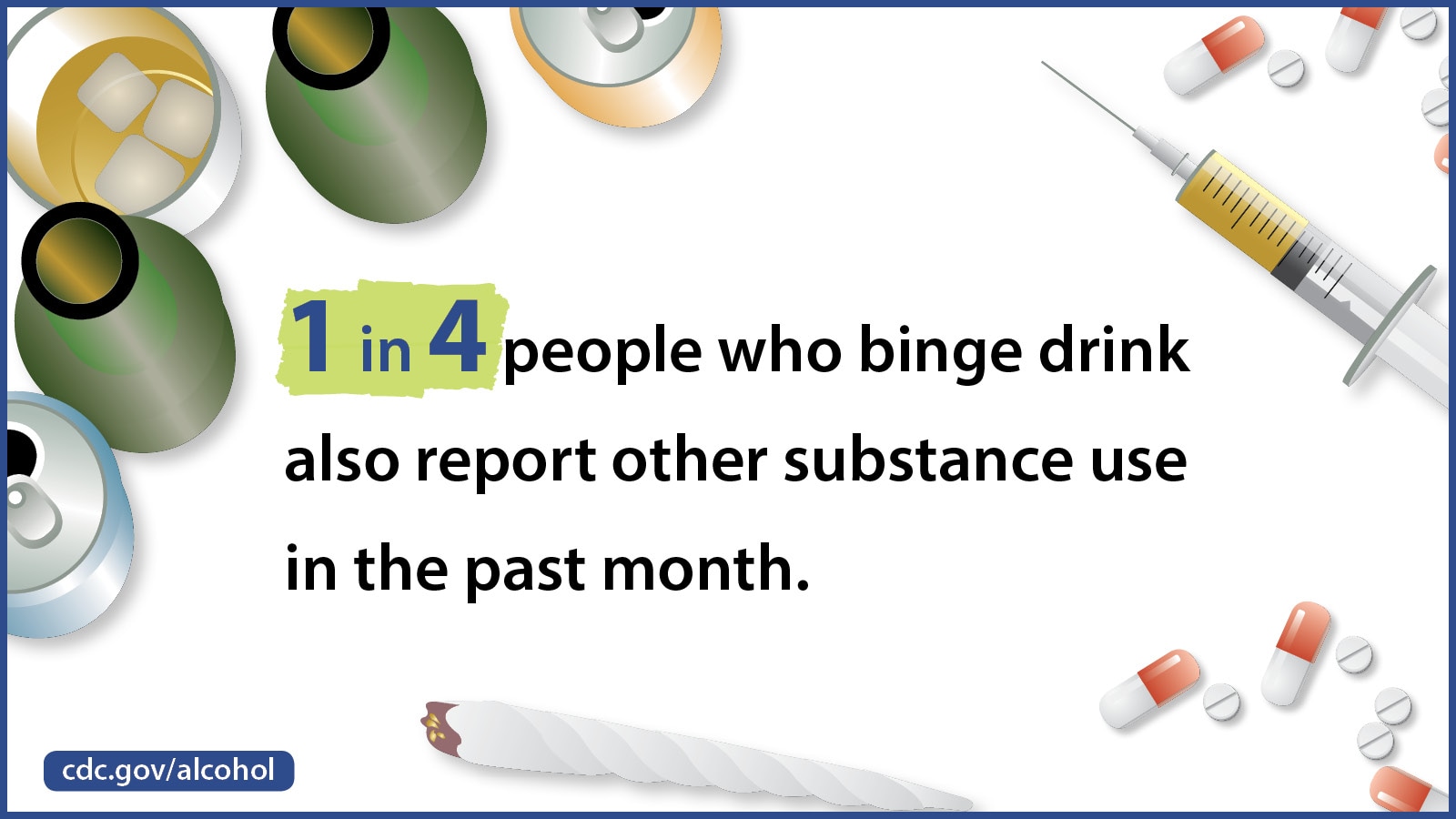 1 in 4 people who binge drink also report other substance use in the past month.