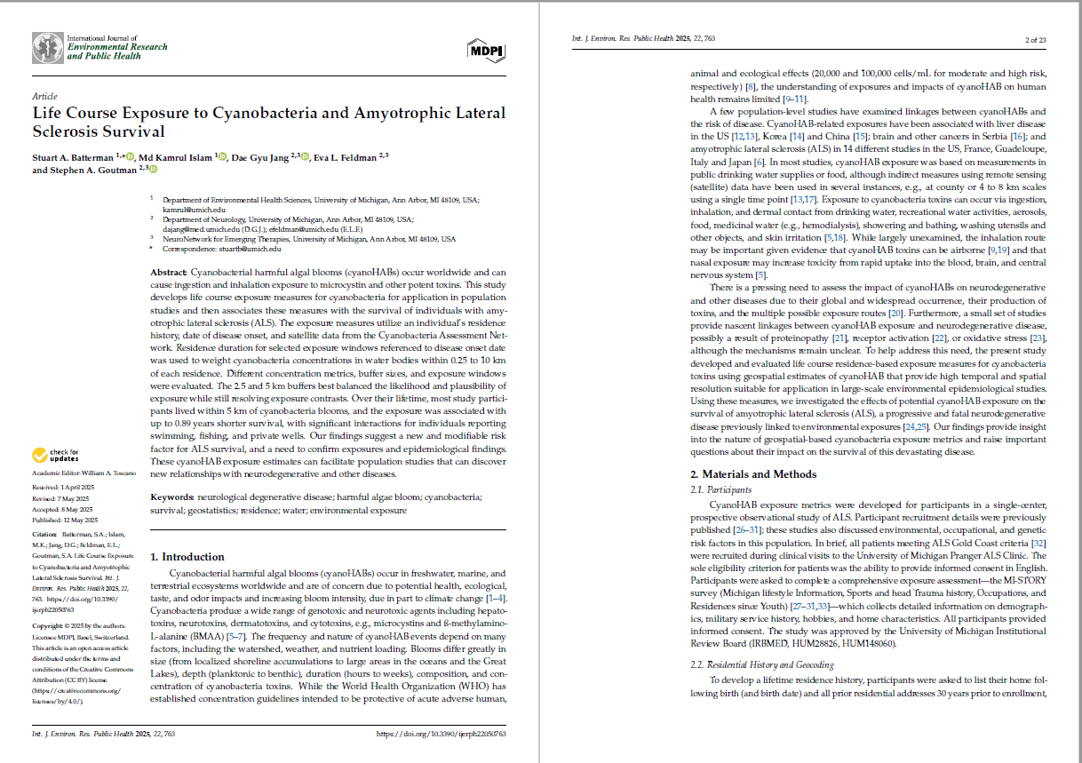 Life Course Exposure to Cyanobacteria and Amyotrophic Lateral Sclerosis ...