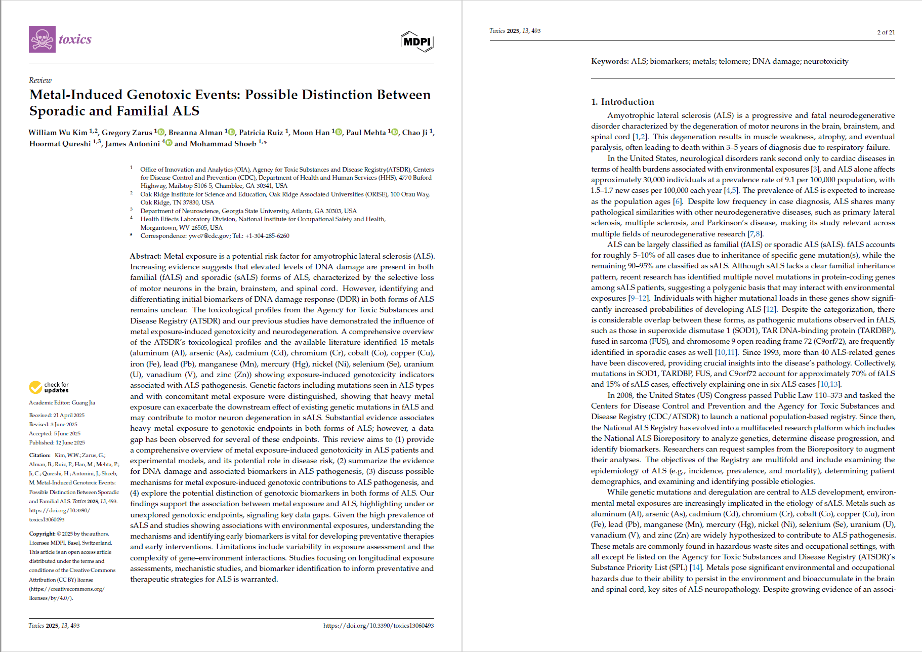 Image of two pages from a scientific paper