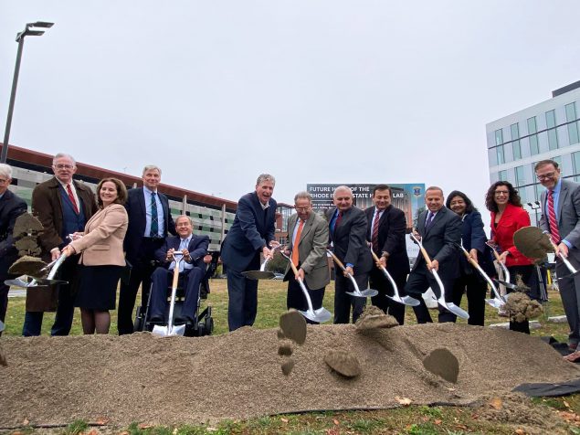 Rhode Island Governor Dan McKee and state leaders breaking ground on a new state-of-the-art laboratory