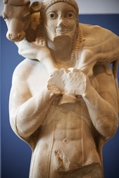 Moschophoros (Calf Bearer), a statue by Phaidimos 