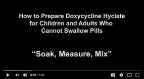 Youtube video: How to Crush Doxycycline for Children &amp; Adults Who Cannot Swallow Pills.