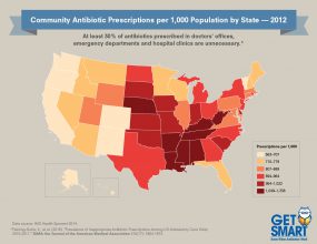 2012 Antibiotic Prescribing Rates by State Across the U.S. - 300px