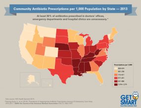 2013 Antibiotic Prescribing Rates by State Across the U.S. - 300px