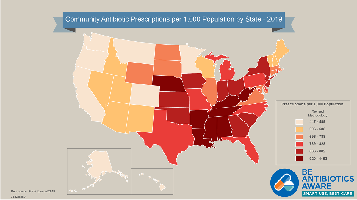 Outpatient Antibiotic Prescriptions by State in 2019