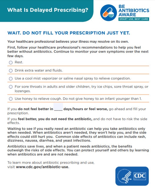 Delayed Prescribing Prescription Pads