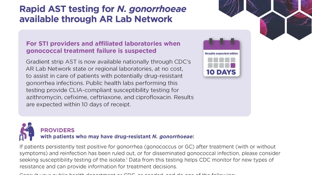 AR Lab Network Gonorrhea AST fact sheet