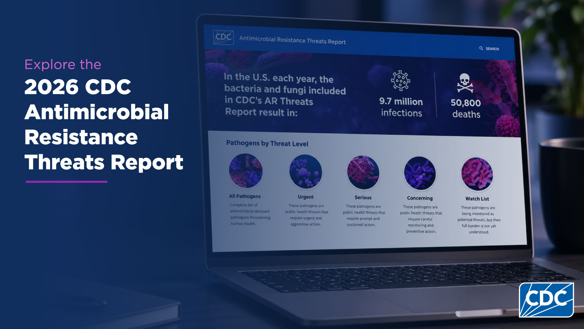 Explore the 2026 CDC Antimicrobial Resistance Threats Report.