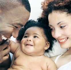 Image of an African American couple and baby