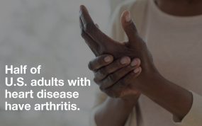 Half of U.S. adults with heart disease has arthritis.