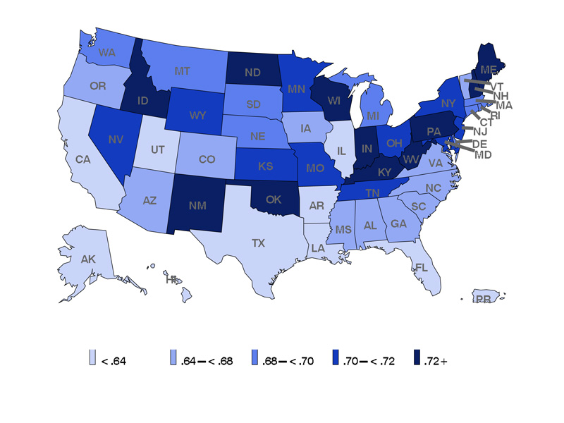 asthma-ratio-mapR1-800x600 Ratio of Adult Self Reported Current to Lifetime Asthma by State: BRFSS 2016
