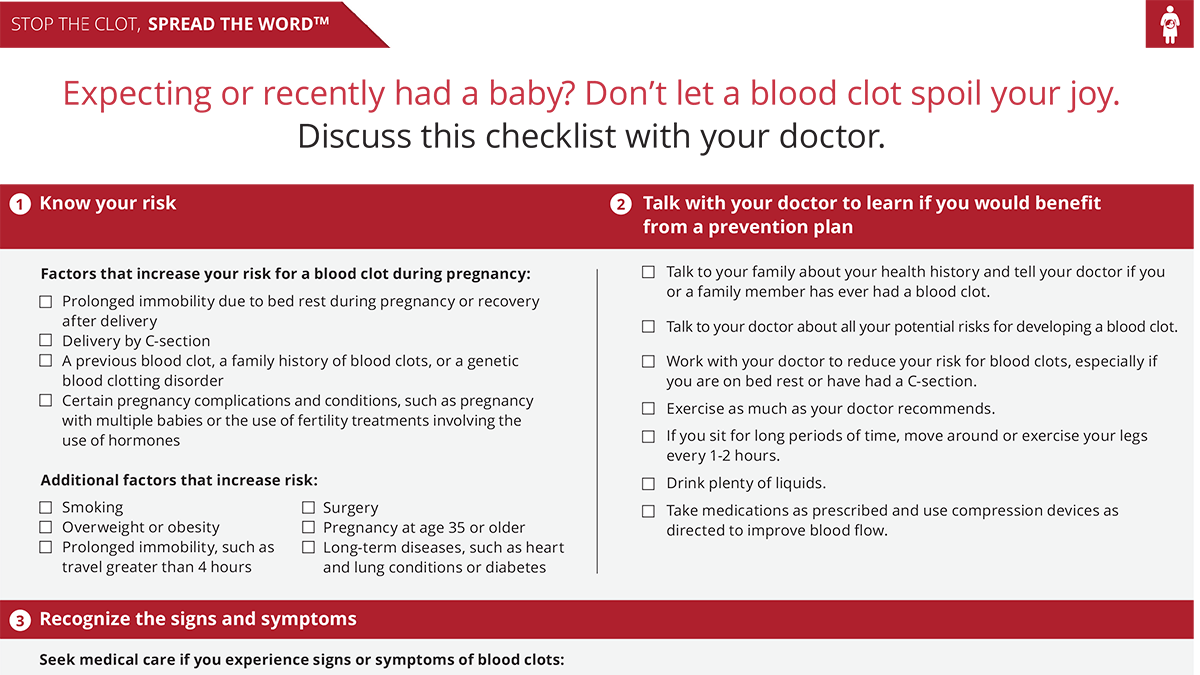 Pregnancy blood clot prevention checklist thumbnail