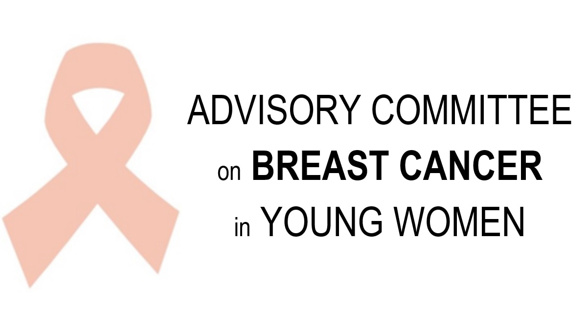 pink ribbon with text: ADVISORY COMMITTEE on BREAST CANCER in YOUNG WOMEN