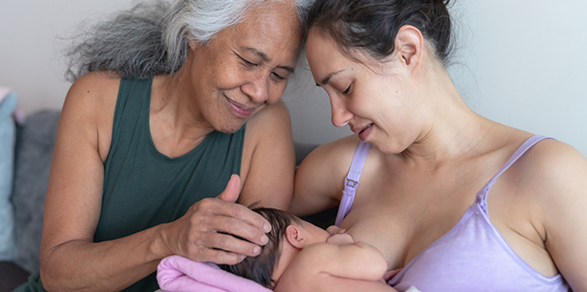 A child breatfeeding