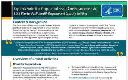 Paycheck Protection and Health Care Enhancement Act Fact Sheet