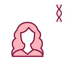 Image of a woman and a DNA gene.