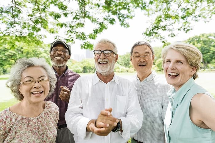 Group of five older adults