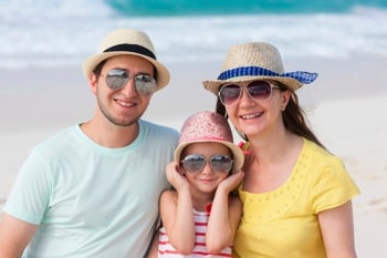 Foto de una familia en la playa