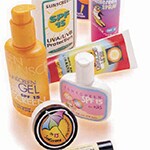 Photo of numerous sunscreen ointments.