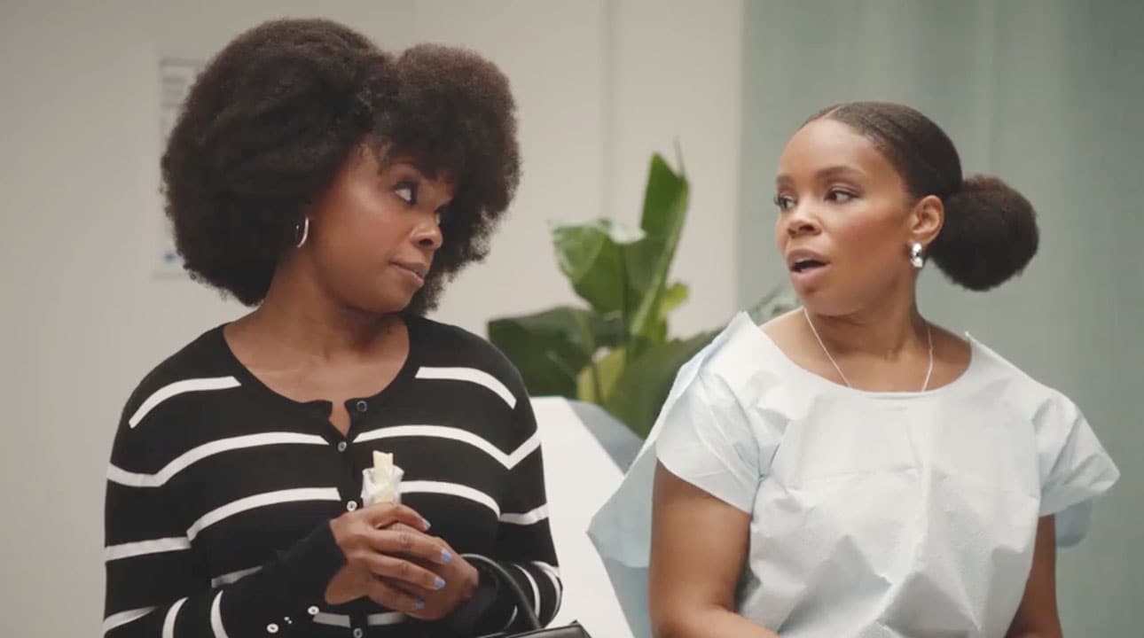 Amber Ruffin with her sister Lacey at the gynecologist office.