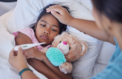 sick-at-home Child sick in bed