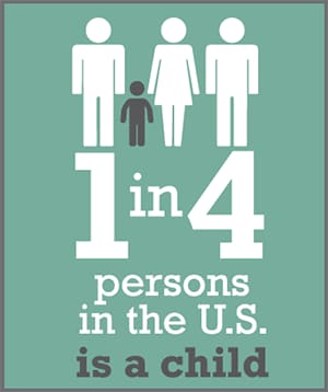 One in four persons in the united states is a child