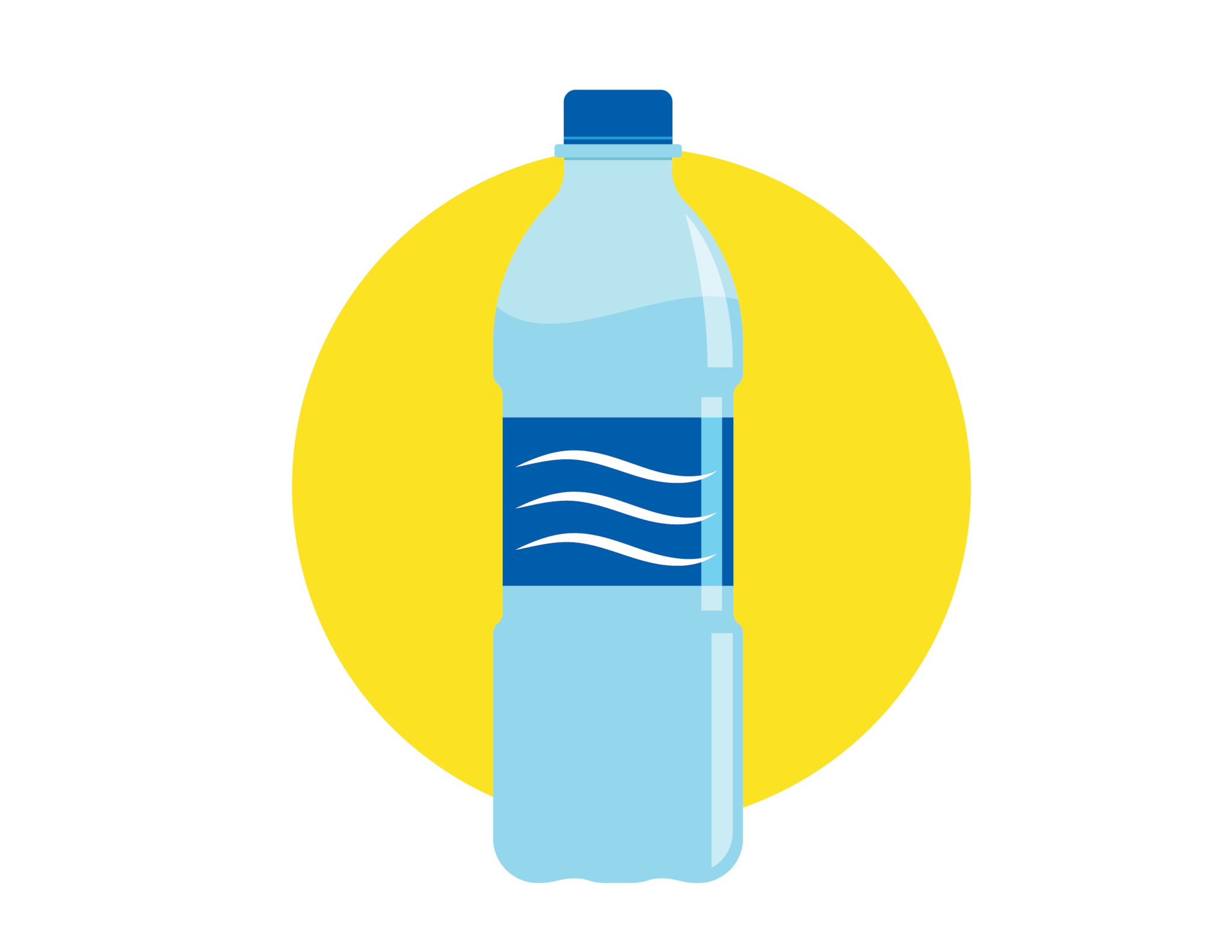 Graphic of a bottle of water.