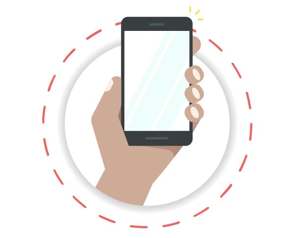 Graphic of hand holding a phone