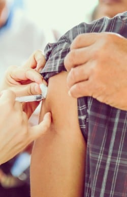 Man getting a vaccine