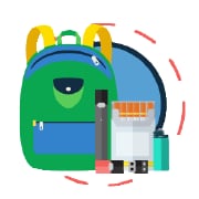 backpack and tobacco products
