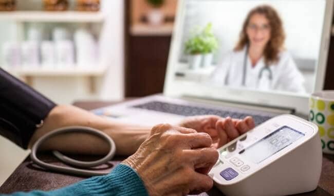 Woman having a telehealth appointment