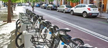 Rental of electric bicycles in city