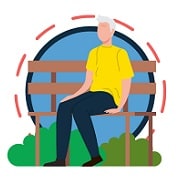 man sitting on park bench