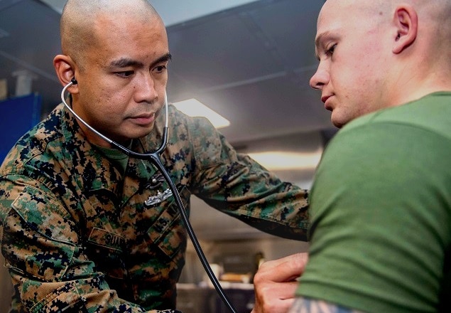 physical exam by military physician