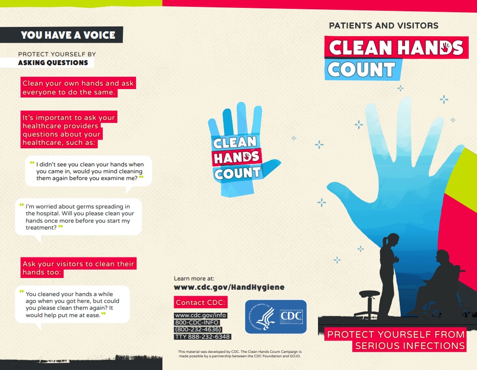 Thumbnail of Clean Hands Count Patient Brochure
