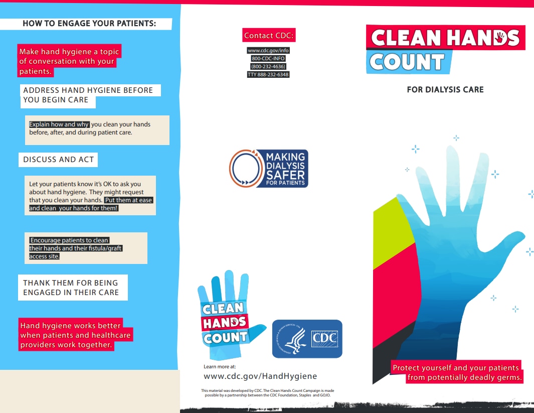Thumbnail of Dialysis Care, Clean Hands Count Provider Brochure