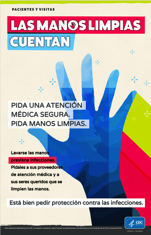 Small image of It's Okay to Ask For Protection From Infection Poster (Spanish).