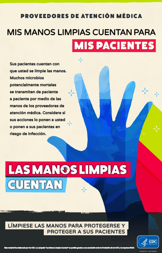 Small image of My Clean Hands Count for My Patients Poster (Spanish).