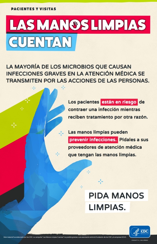 Small image of Speak Up for Clean Hands Poster (Spanish).