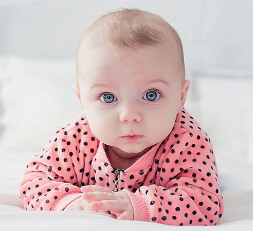 Baby with bright eyes.