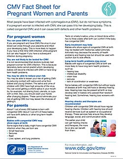 CMV Fact Sheet for Pregnant Women and Parents